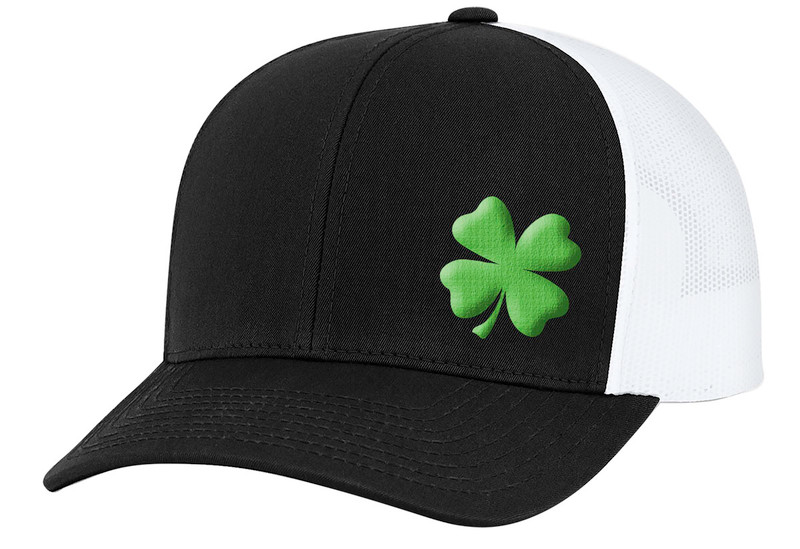 shamrock Men's Lucky Clover Shamrock Off-Center Embroidered Golf Mesh Back